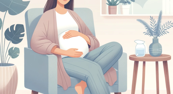 pregnant woman sitting in chair