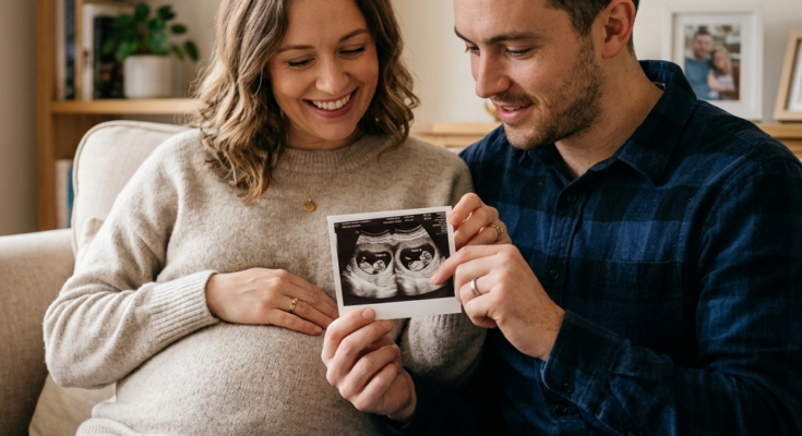 Couple who are pregnancy with twins